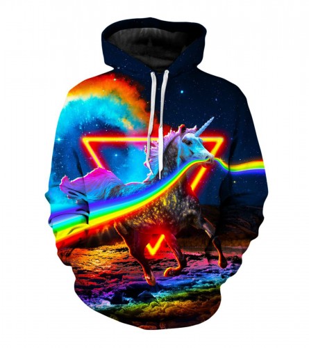 RAINBOW UNICORN UNISEX HOODIE