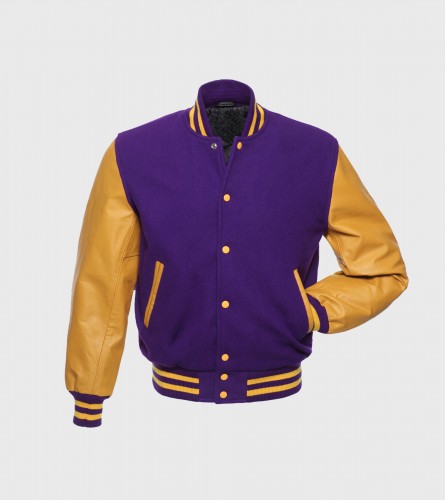 PURPLE WOOL/GOLD LEATHER